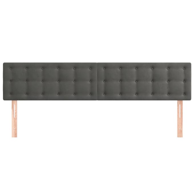 vidaXL - Hoofdborden - 180x5x78/88 - cm - fluweel - donkergrijs