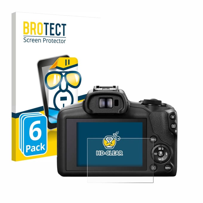 BROTECT - Screenprotector voor Canon EOS R100 - Folie Beschermfolie transparant 6 Stuks