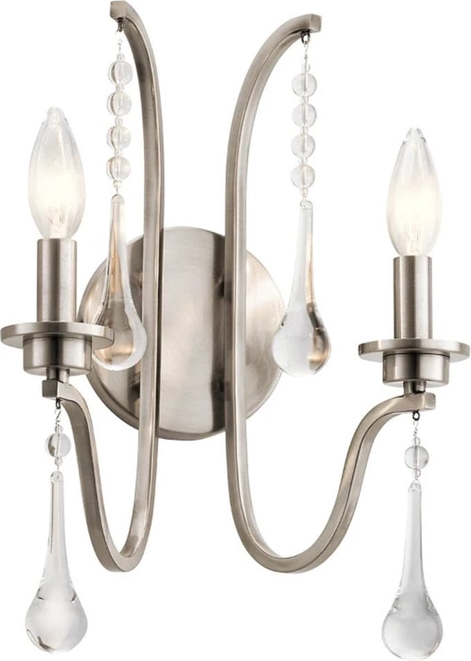 Kichler LED Wandlamp Karlee | 2X E14 Max 60W | Classic Pewter