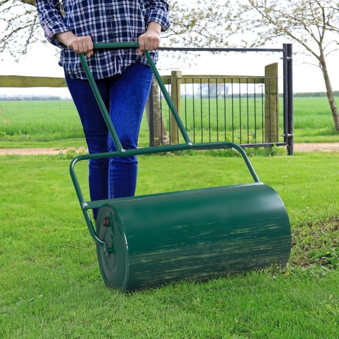 Tuinrol met Watervulling - Gazonrol Egaliseren - Gazon Onderhoud - Grote Water Capaciteit - 61 cm Breed - Groen