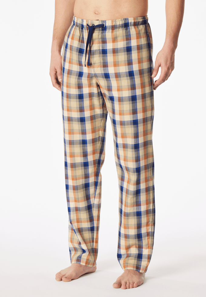 Langere broek van geweven stof, beige geruit - Mix+ Relax 58