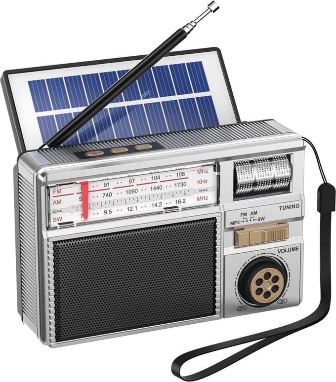 Draagbare AM FM SW Radio met Zonne-energie en Bluetooth