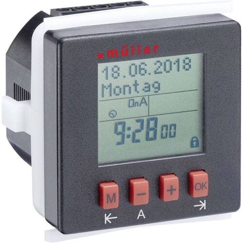 MÃ¼ller 21812 Fronttafelinbouw-schakelklok Digitaal Dagprogramma, Weekprogramma IP20