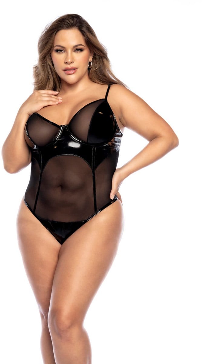 Mapalé Sexy Bodysuit - 1X/2X - Wet - Zwart
