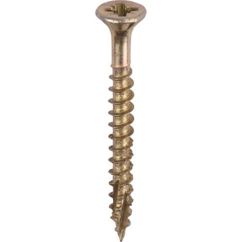 Forgefast universele schroeven platkop voldraad geel 3x25mm PZ2 (200 Stuks)