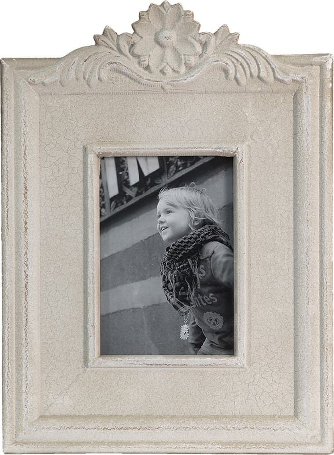 Clayre & Eef Fotolijst 13x17 cm Beige MDF Bloemen
