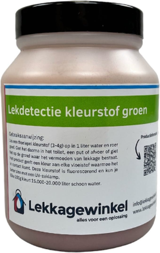 Lekdetectie kleurstof groen fluorescerend 200 gram - riool - traceer - lekkage - waterlekkage