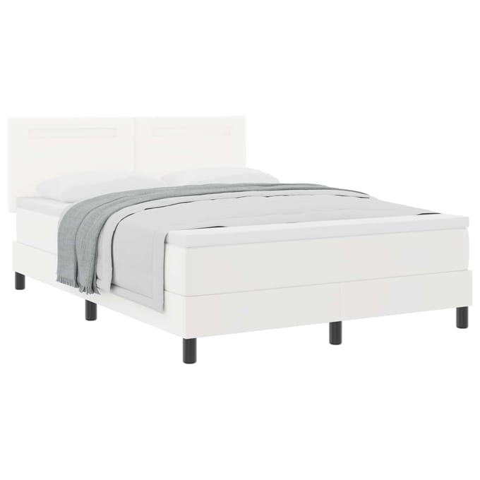 vidaXL - Boxspring - bed - met - hoofdeinde - Wit - 160 - x - 200 - cm - Kunstleer