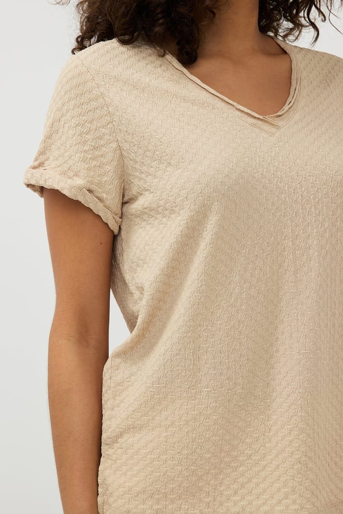 EsQualo Top Slv/lss Structure Sand Taglia: S | Magliette intime Outlet | Donna | Marrone