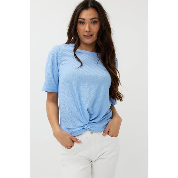 EsQualo Top S/slve Knot Structure Sky Blue Taglia: S | Magliette intime Outlet | Donna | Blu