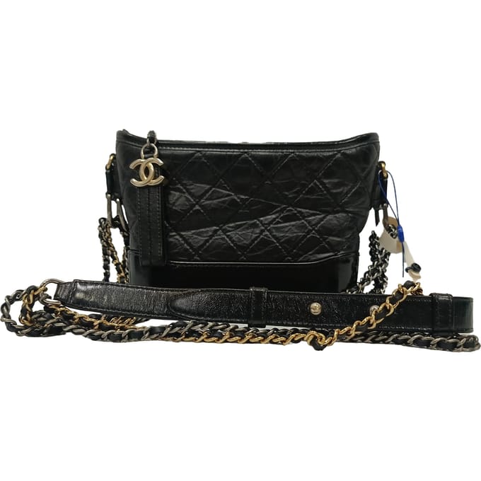 Chanel Small Gabrielle Hobo Bag in zwart kalfsleer