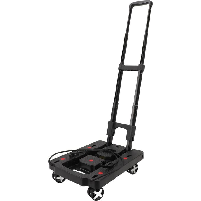 Opvouwbare Platte Kar met Wielen Draagbaar Multifunctioneel Utility Dolly Platform Kar voor Boodschappen black