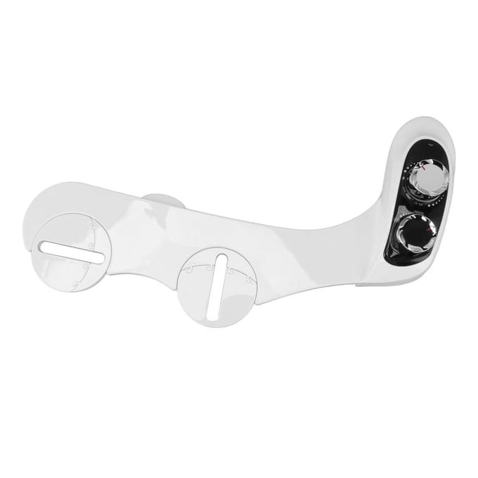 Bidet Double Buse Chaud Froid ABS Fixation Bidet WC avec Affichage Numérique de Température pour Salle de Bain white
