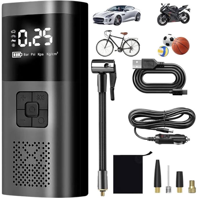 NBAP® Autobanden Pomp - Elektrische Fietspomp - Compressor - Luchtcompressor-Zwart