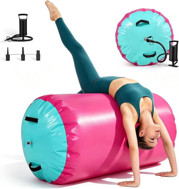 Opblaasbare luchtrol van 60 cm met luchtpomp voor turnen, gymnastic training en acrobatiek
