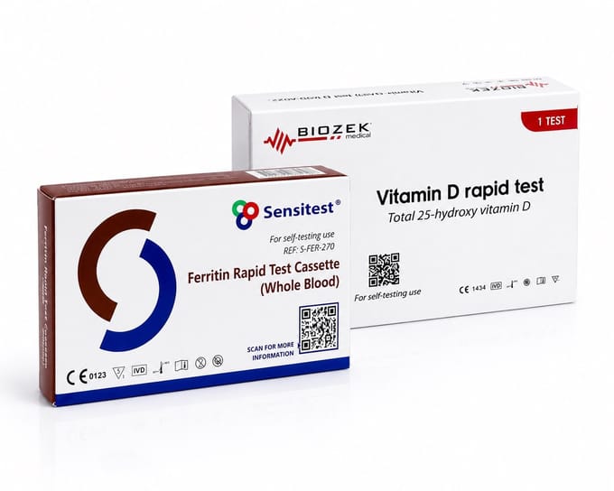 Vitamine D & IJzer Zelftest - Ferritine Test - Vitamine D thuistest - IJzertekort - Vitamine D