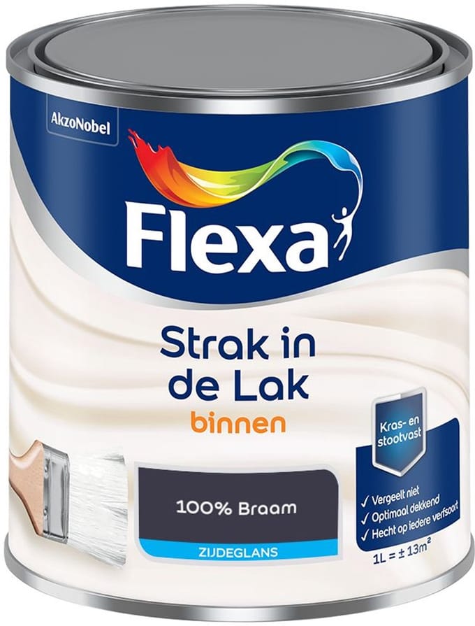 Flexa - Strak In De Lak Binnenlak Zijdeglans - 100% Braam - Mengverf - 1 L