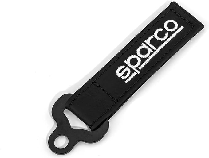 Sparco Leer Sleutelhanger - Zwart — Maat Onesize