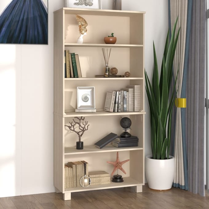 vidaXL - Hoge - kast - HAMAR - massief - grenenhout - honingbruin