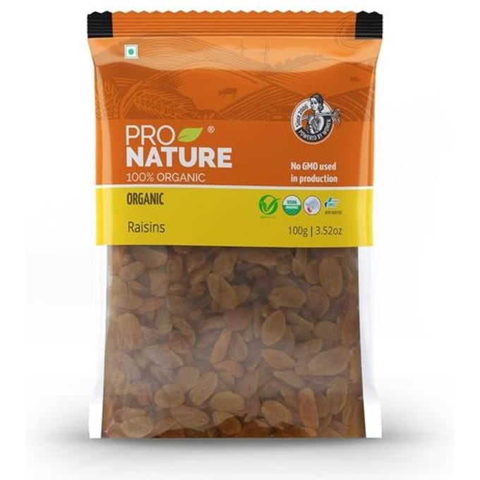 Raisins secs 100 % biologiques Pro Nature, 100 g yellow