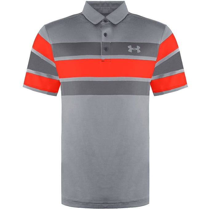 Under Armour Playoff 2.0 Heren Grijs/Oranje Poloshirt