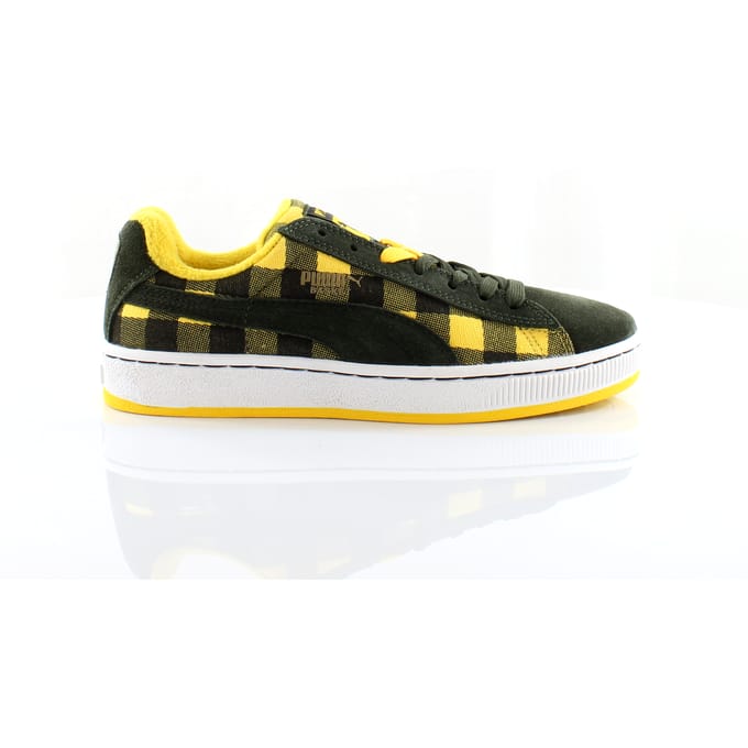 Puma Basket II Check Groen Geel Synthetisch Herentrainers 352299 02