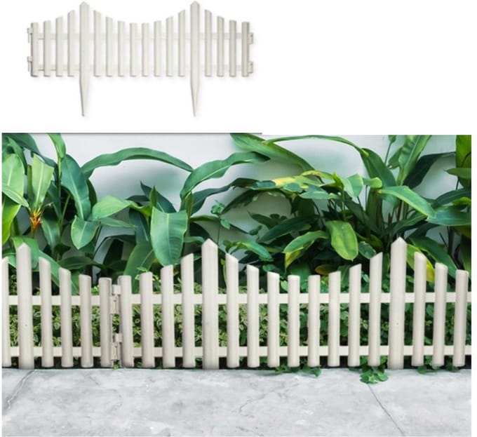 PlasticForte Flexibele borderrand/hekje - 6x stuks - 60 cm - wit - kunststof
