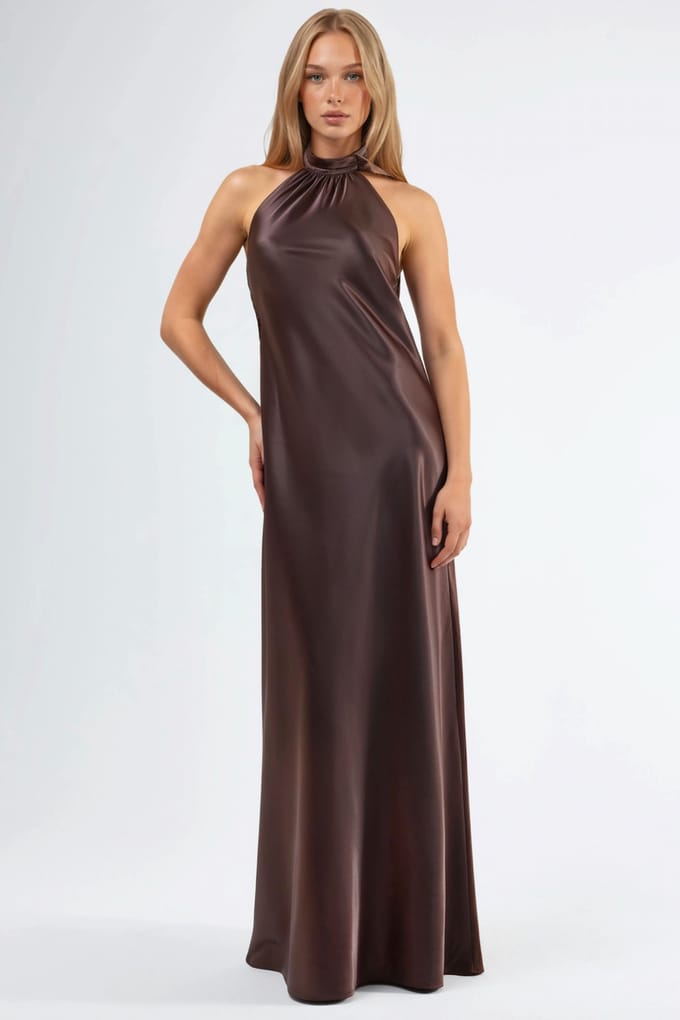 Halterneck Maxi-jurk met Sjaaldetail