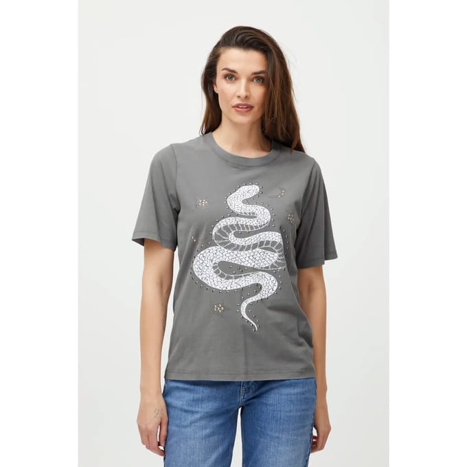 Dames-T-shirt Pulz Jeans Vada Oneck