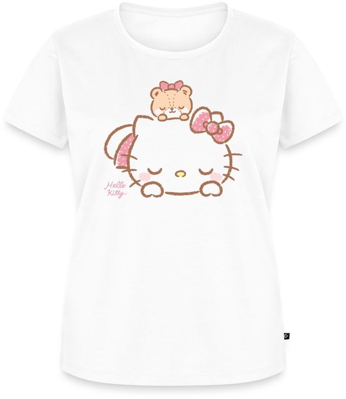 Hello Kitty Met Teddy Op Haar Rug Premium T Shirt Dames