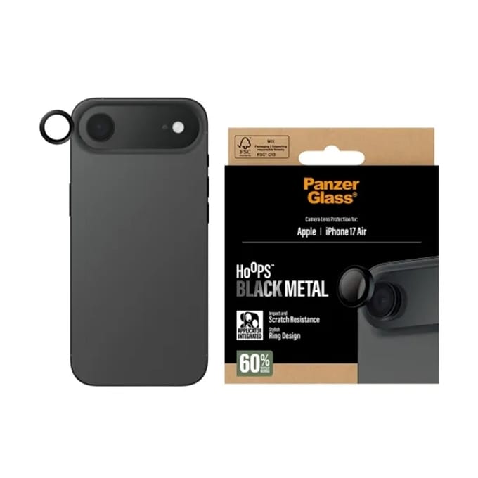 PanzerGlass Screenprotector geschikt voor Apple iPhone Air Glazen | PanzerGlass Hoops Camera Lens Protector - Case Friendly