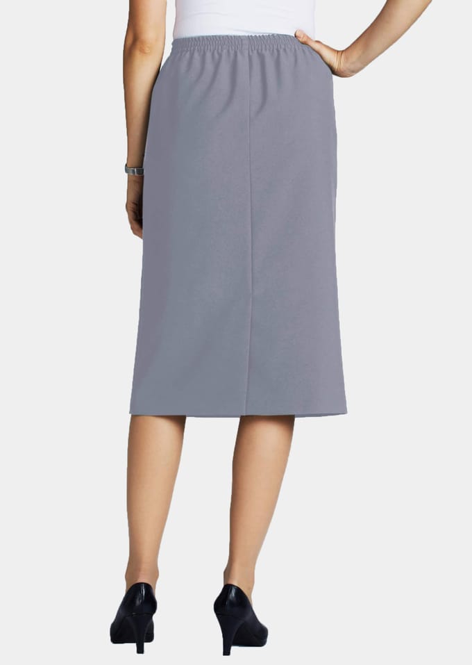 Kreukvrije rok met elastische tailleband - grijs - Gr. 20 van Goldner Fashion