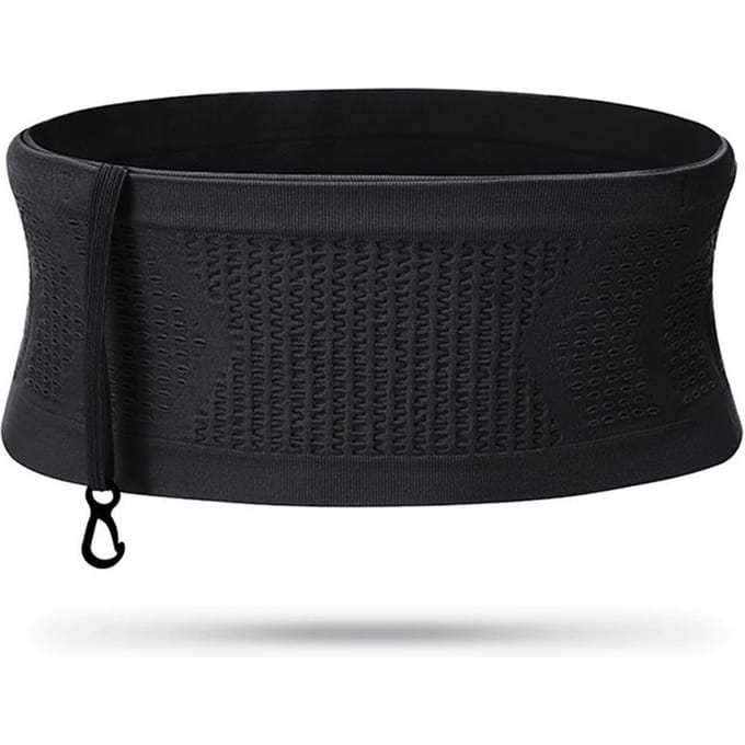 Slanke hardloopriem Heuptasjes Rekbaar 360 graden rond Open Ademend Workout Heuptasjes Antislip XL black