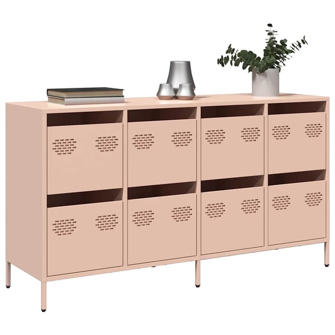 vidaXL - Dressoir - 135x39x73,5 - cm - koudgewalst - staal - roze
