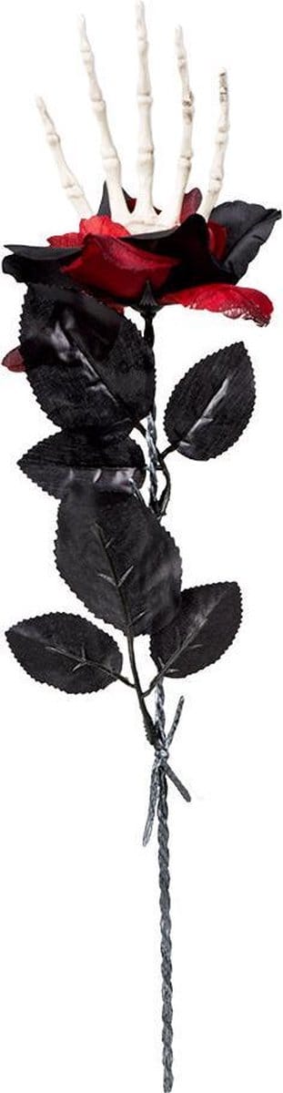 Boland Decoratiebloem Hand 45 Cm Polyester Zwart/wit/rood