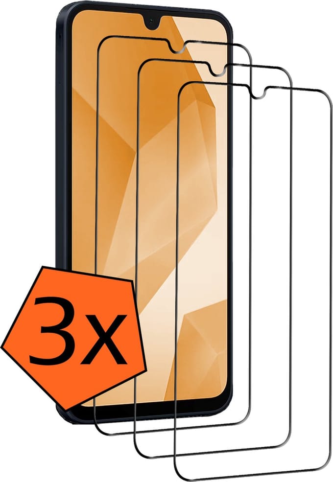 Screenprotector - 3 Stuks - Geschikt voor Samsung Galaxy A16 - Full Cover - Gehard Glas - Beschermglas - Tempered Glass - Screen Protector