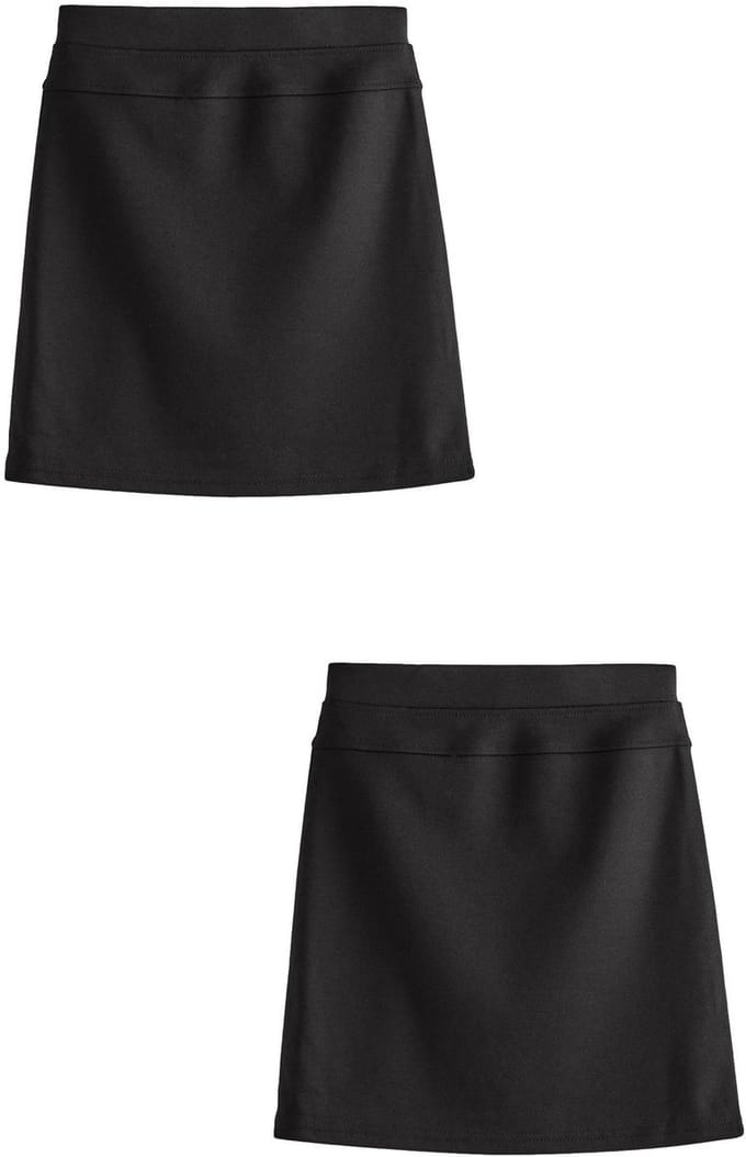Next - Meisjes - 2 Pack stretchy jersey schoolrokken met elastische tailleband - Zwart
