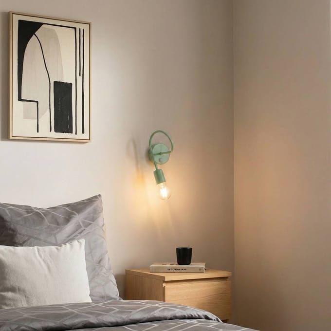 HELAM wandlamp Oxford, groen, metaal, 1-lamp, E27