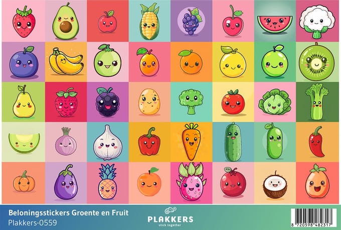 Beloningsstickers Groente en Fruit