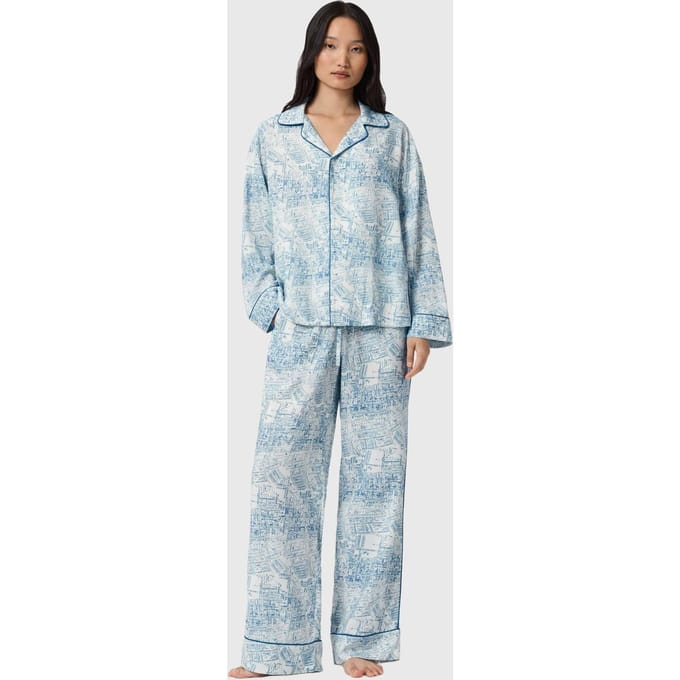 AllSaints Maude Pj Set Map Blue Taglia: M | Pigiameria Outlet | Donna | Blu