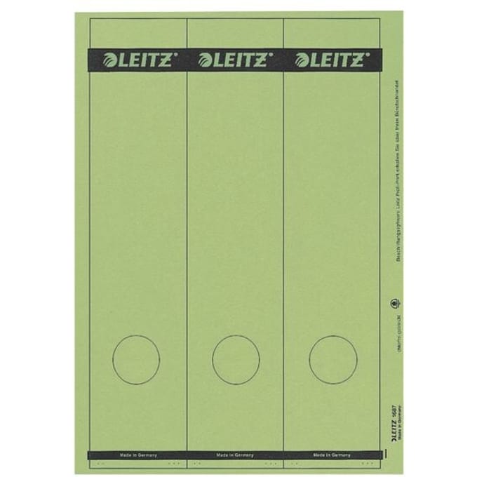 LEITZ® rugetiketten lang, via pc beletterbaar, rugbreedte 80 mm, zelfklevend 75 st., groen