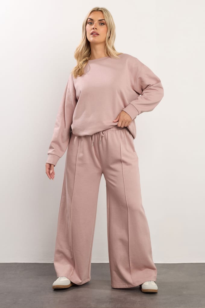 Yours Donkerroze Joggingbroek Met Wijde Pijpen Size 46