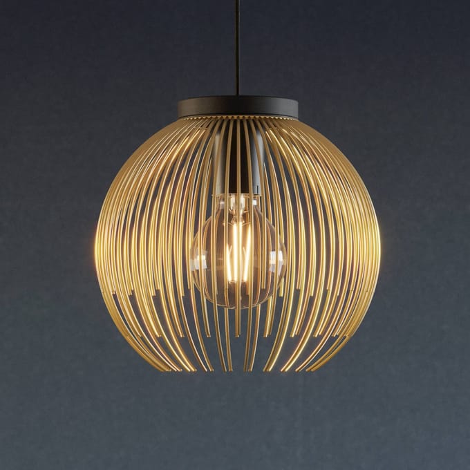 EGLO Venezuela Hanglamp - E27 - Ø 23,5 cm - Goud/Zwart