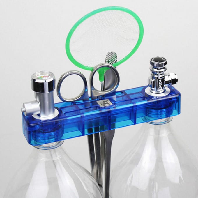 DIY CO2 Generator Systeem Kit met Manometer Veilige Klep Luchtstroomregelaar Aquarium Accessoire blue
