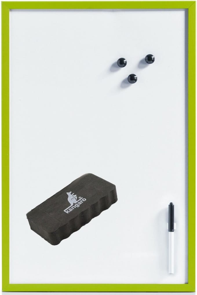 Magnetisch whiteboard/memobord met marker/wisser/magneten - 40 x 60 cm - groen