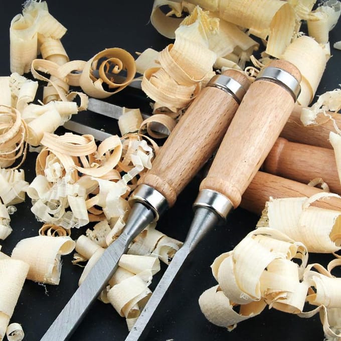 12 pièces ciseau à découper outils de travail du bois tranchants mallette de transport manuel sculpture sur bois ensemble d'outils à main 12/pcs set beige