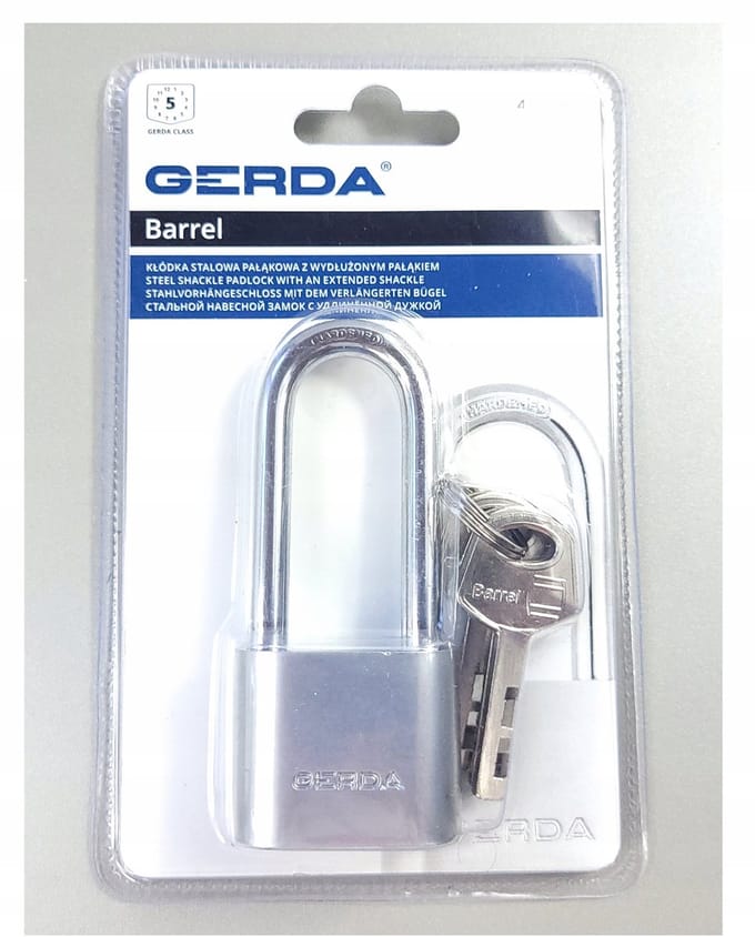 Gerda KSP 40H60 Stalen hangslot Mat Chroom met Verlengde Beugel