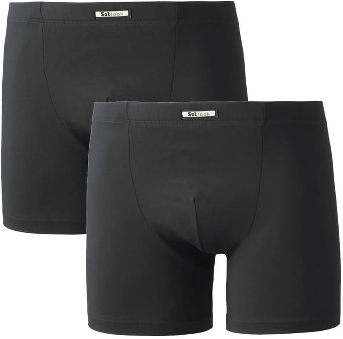 Set heren boxershorts - microvezel - 2-pack - zwart - maat M