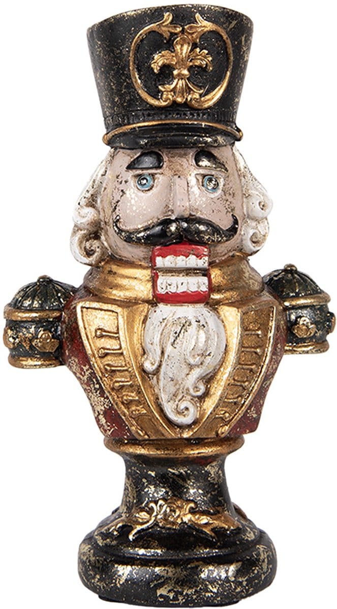 Clayre & Eef Kerstdecoratie Beeld Notenkraker 9x6x15 cm Rood Kunststof