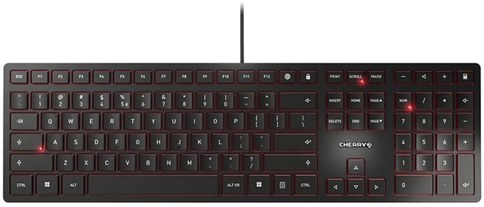 CHERRY KC 6000 Slim toetsenbord USB Amerikaans Engels Zwart